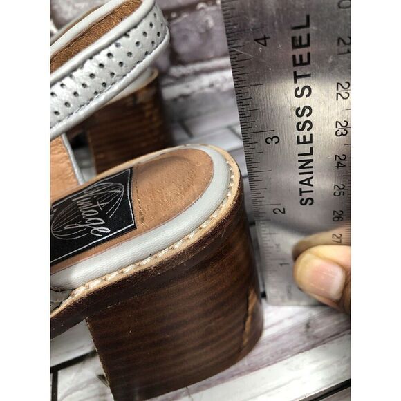 Vintage Jeffrey Campbell White Cap Gray Leather Perforated Sandals Women’s 7M US - Picture 10 of 16